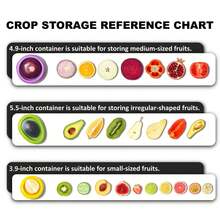 Juego de 4 piezas de contenedores herméticos para almacenamiento de frutas y verduras con tapas, organizador reutilizable para refrigerador para aguacate, tomate y frutas, accesorio de cocina a prueba de óxido para mantener la frescura de los productos por talla grande tiempo - Multicolor - Ver 8