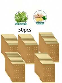 50片艾草热敷贴 - 加热贴，持久热敷贴 - 天然草药，适用于背部、膝盖、颈部、肩部