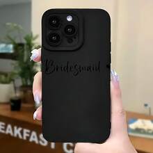 2026 nueva funda de teléfono mate, funda de teléfono con estampado de dama de honor para  17 15 Pro Max  17 14 Pro  17 13 Pro  17 12 Pro  Galaxy S23 S22 S21 S20 funda de teléfono regalo para pareja regalo de San Valentín cumpleaños - Negro - Ver 5