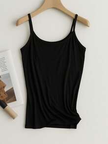 2-Piece Women's Tank Top With Thin Straps, Cotton, Everyday Wear - Black and White - View 5