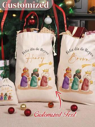 1 st personlig presentpåse, Anpassad namngiven presentpåse till Tre kungars dag, Personlig presentpåse, Anpassad namngiven presentpåse till Tre kungars dag, Måste-ha presentpåse