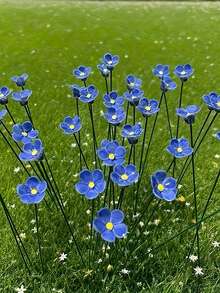 1/4支手工捏制陶瓷勿忘我花，手工陶瓷花，“蓝色之爱”匠心打造，不易褪色，永不凋谢，适合情人节和婚礼场地室内外装饰——情人节完美礼物之选，室内装饰，艺术家居装饰，可爱人造花 - 彩色 - 查看 6