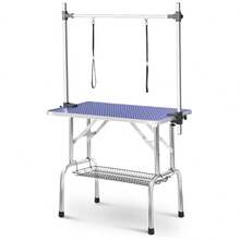 Professional Folding Grooming Table For Dogs And Pets, Adjustable Arm, Heavy Duty, Portable Arm, Leash And Mesh Shelf And Rubber Mat BLUE WL - 1 - View 11