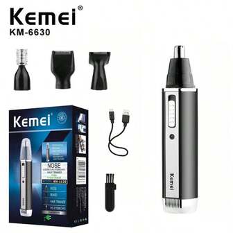 Kemei 科美 KM-6630 专业充电式鼻毛四件套电动剃须刀理发剪鼻毛修眉刀四合一 400mAh