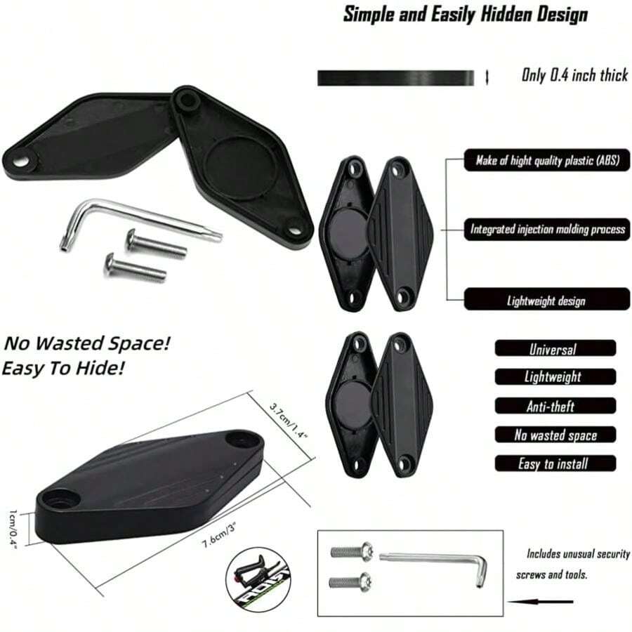 Lightweight Bike Mount Hideen Under Bottle Cage - Anti Lost Holder - Easy to Install(default) - Multicolor - Ver 1