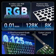 AJAZZ MINI 65% Layout New Product AK680 V2 Wired Magnetic Switch Mechanical Keyboard Ice Island Switch 68-Key Compact Ergonomic Office Keyboard 8K Gaming Mechanical Keyboard RGB DIY Support Multi-System Suitable For Gaming Games And Office - Multicolor - View 3