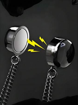 3/4件套可调节磁性裤夹和袖口夹 - 耐用合金材质，可拆卸裤脚扣，适用于长裤和T恤，裤腿处设有磁性扣，无缝包边，裤子过长时可轻松缩短，防拉扯强力磁性扣固定夹和闭合装置