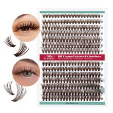 FADVAN Extensão de Cílios Misturada em Cachos Escuros/Claros com 14 Linhas, 9-16mm 30D/40D, Ventiladores Pré-Montados Termobondados DIY, Cílios Coloridos Naturais Macios e de Aparência Natural, Multi-Tipo