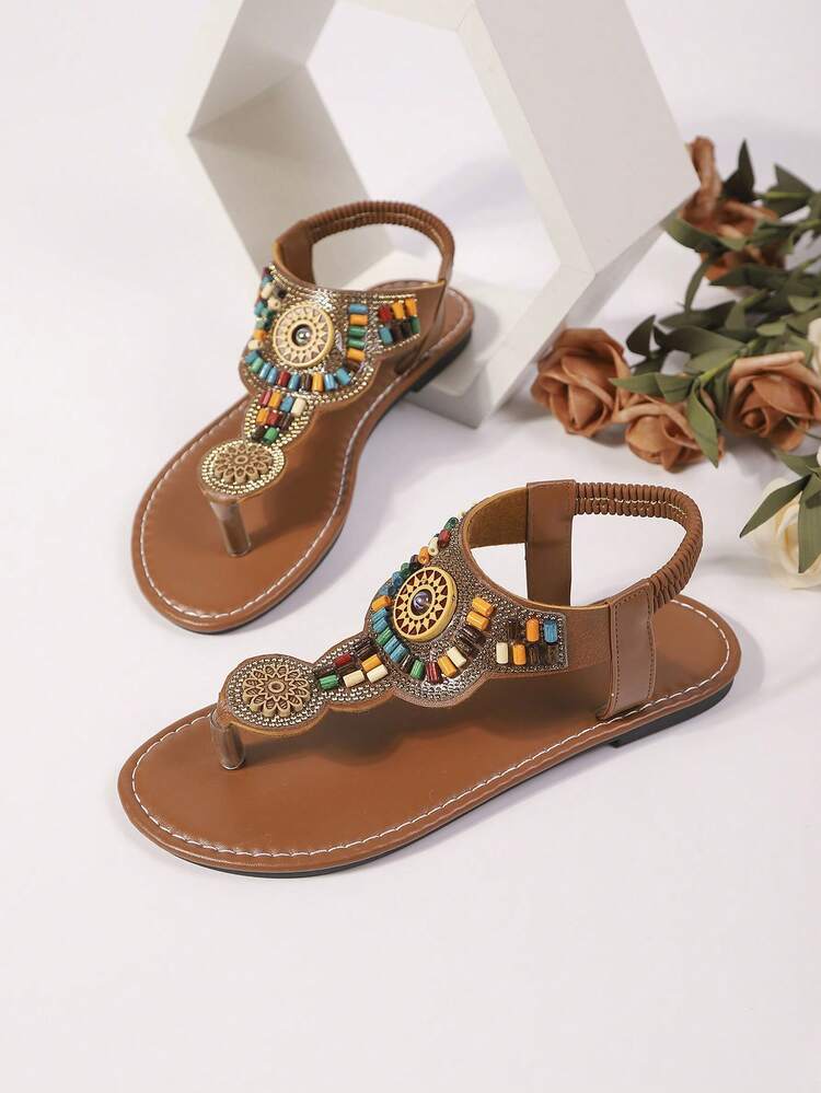 Neue Sommer Vintage Boho Lässig Sandalen mit weicher Sohle - Braun - Übersicht 7