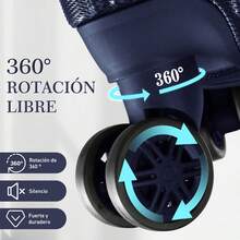 Mano 20in Bali Viaje Cabina Carry On 10kg Candado Ruedas 360 Nueva moda de 20 pulgadas rueda universal equipaje de viaje retro estilo portátil caja de tirador maleta de negocios - Azul oscuro - Ver 5