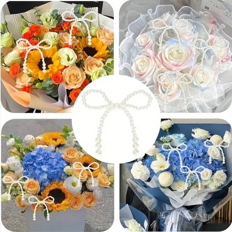 12个/20个/30个珍珠蝴蝶结圣诞装饰品 - 白色蝴蝶结圣诞树顶饰，适用于婚礼、求婚、情人节、圣诞树派对工艺品、花环、礼品包装、家居装饰、节日挂饰和吊坠、节日礼物、新娘礼物、生日装饰 - 彩色 - 查看 4