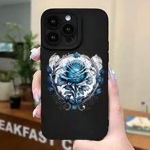 2026 nueva funda de teléfono mate, funda de teléfono diseño floral de rosa azul para  17 15 Pro Max  17 14 Pro  17 13  Galaxy S23 S22 S21 funda de protección para teléfono regalo de pareja para novio novia día de San Valentín regalo de cumpleaños - Azul Klein - Ver 5