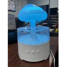 Akane 300毫升水滴蘑菇加湿器，带遥控器、7色氛围灯、空气加湿器、雨滴加湿器，适用于卧室，USB-C接口和插电式设计 - 彩色 - 查看 8