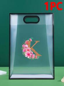 5/1pc Gift Bag, A-Z 26 Letter Design Waterproof Gift Bag - Fashionable Portable Wedding Gift Bag, Small Black & White PVC Transparent Tote Bag, Insertable Christmas Gift Bag, Wedding Gift, Holiday Gift