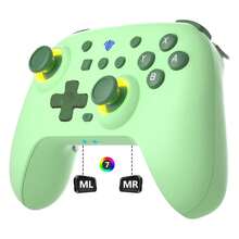 Controler de joc wireless YUYIU compatibil cu , cu funcții de detectare a mișcării și vibrații, baterie încorporată de 800 mAh - Menta verde - Vizualizare 3