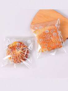 200pcs/100pcs Bread Bags, Toast Bags, Bread Wrapping Bag, Self-Adhesive Bag, Baking Food Fruit Packaging, Self-Adhesive Sealing Bag, Home Room Kitchen Storage Supplies Back To School - Clear - View 5