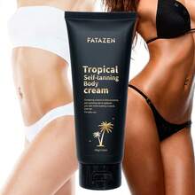 FATAZEN Tanning Cream 100g, Plant Extract Essence, Delicate Texture, Bronze Color, Adds Sun-Kissed Tone, Suitable For Daily And Outdoor Use. Summer, Gift. Tan Without Sunlight. Tan Without Sunlight. Bronze Color - Black - View 2