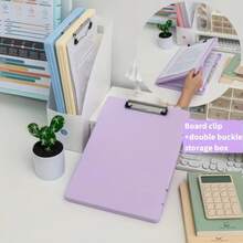 Multi-Purpose File Storage Box & Desk Organizer | Adjustable Divider Expanding Folder Organizer For Filing Cabinet & Home Office | Stackable Document Box For Letter, A4 Files | Easy Assembly - Màu tím - Xem 10