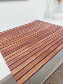 1 pieza Alfombrilla de drenaje con patrón de grano de madera, Almohadilla protectora para lavadora y secadora, Diatomita, Cubierta antipolvo para lavadora, Accesorio de cocina, Antideslizante, Adecuado para lavandería, baño, decoración del hogar y decoración de habitaciones - Marrón - Ver 5