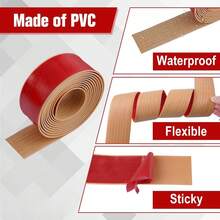 1pc 5cm/1.96in Peel And Stick Floor Transition Strips, Self-Adhesive Wood Grain Flooring Edge Trim, Easy To Cut Edge Sealing Tape - Ideal For Seamless Indoor Wall And Subfloor Decor, Gap Coverage, For Home And Construction Projects, Multi-Purpose Wood Grain Surface - Multicolor - View 8