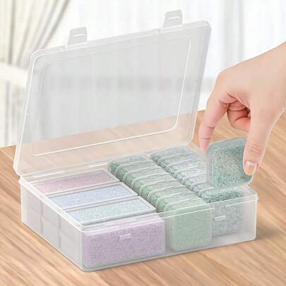 Bộ 7 hộp chữ nhật lớn + 16 hộp vuông nhỏ đựng hạt, hộp đựng hạt hình chữ nhật trong suốt có nắp, hộp nhựa đựng đồ thủ công mỹ nghệ đựng trang sức, ốc vít và các bộ phận nhỏ