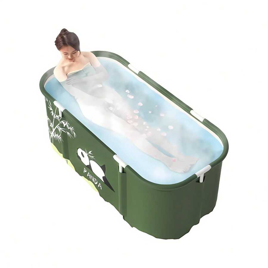 Compact Foldable Adult Bathtub - Portable Standing Soaking Tub For Couples - Green - View 1