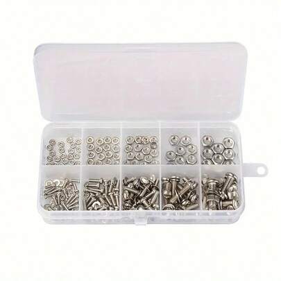 1 Box 320pcs Hex Nuts And Bolts Set, Durable M2 - M5 Size, Universal Hardware Kit
