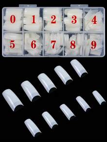 500pcs/Box Natural Transparent Ballet Shaped French Manicure Artificial Nail Tips - Multicolor - View 1
