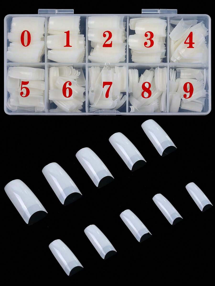 500pcs/Box Natural Transparent Ballet Shaped French Manicure Artificial Nail Tips - Multicolor - View 1