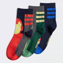 Adidas 3 Pairs Boys' Soft Comfortable Versatile Casual Socks, IW1111 - Blue-green-orange - View 5