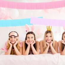 12 Pack 120 Feet Yellow, Orange, Pink, Blue Fringe Garland Tissue Paper Fringe Tassel Party Garland Wall Hanging Backdrop Streamers Wedding Birthday Autumn Thanksgiving - bánh macaron - Xem 3