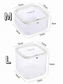 1个透明桌面收纳盒，桌面展示收纳盒，创意按压式开盖设计，适合存放化妆品、文具、玩具、杂物等。