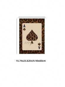 1幅无框黑桃A豹纹印花画，幸运女神魅力墙饰，复古赌场动物图案装饰画，适用于卧室、客厅、宿舍 | 房间装饰画，复古装饰，宿舍必备 - 彩色 - 查看 13