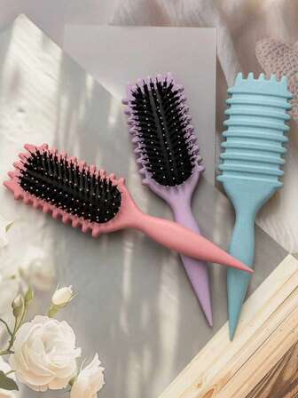 1-Pack Curling Brush - Suitable For Wet Hair, Creates Unique Curls For Women, Making It The Perfect Party Gift For Girls.