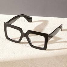 1pc New European And American Style Women's Large Frame Glasses, Fashion Leopard Print Colorblock Glasses, Photography & Video Props Glasses, Holiday Costume Glasses, Cycling & Running Glasses - Multicolor - View 7