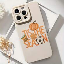 2026 nueva funda de teléfono mate, Funda de Teléfono Es la Temporada Diseño de Calabaza Café Balón de Fútbol Otoño para iPhone 17 15 Pro Max 14 13 12  Galaxy S24 S23 S22 S21 Funda de Teléfono Regalo de Pareja para Él y Ella Regalo de Vacaciones - Blanco antiguo - Ver 6