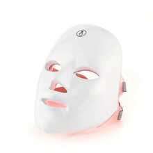 7-Color LED Light Photon Facial Mask, Rechargeable Touchscreen Adjustable Photon Therapy Face Mask, Soft Silicone Portable Home Facial Beauty Device, Best Gift For Valentine's Day - White - View 10