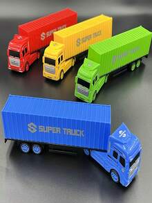 Children's Toy Engineering Truck Semi-Trailer Detachable Container Truck Sliding Tractor Truck Plastic Model Toy For Boys And Girls, Christmas - Multicolor - View 3