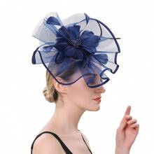 1件女士礼帽，德比帽，大花朵装饰，2025款，适合优雅的下午茶派对，女士发饰 - 彩色 - 查看 3