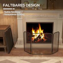 HOMCOM Fireplace Screen, 3-Panel Folding Fireplace Screen, Fire Protection Screen For Living Room, Bedroom, Metal, 96 X 56, Black - 1 - View 4