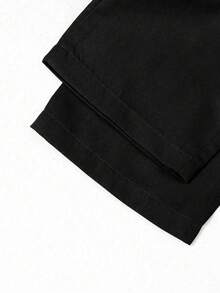 1pc Tween Girl/Teens High Street Design Casual Cargo Pants - Black - View 5