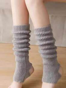 Knitted Calf Socks For Women, Sweet Milk White European And American Jk Lolita Boot Covers, Mid Leg Lolita Leg Covers For Women, Warm And Slim Fit Socks, Suitable For Autumn, Winter And Spring Wear - White - View 9