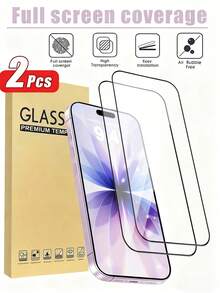 Bộ 2 miếng dán màn hình cường lực HD chống trầy xước và chống bụi, phủ toàn màn hình, tương thích với iPhone 17/ 17 Pro/17 Pro Max/16 Pro Max/15/14/ 13/12/ 11/XS/6/7/8 Plus/SE2/SE3. Quà tặng sinh nhật, gia đình, bạn bè. Miếng dán màn hình điện thoại, phụ kiện điện thoại chống nước, chống sốc, chống rơi, chống bám vân tay, phù hợp với ốp lưng điện thoại, trong suốt. - Trong sáng - Xem 18