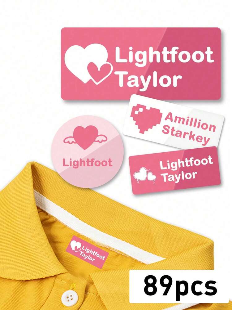 Custom Name Waterproof Stickers, Cute Cartoon Style Labels Stickers, Personalized Name Label Stickers For Clothes, Customized Decorative Tags. - Style 10 - View 8
