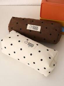 New Minimalist Korean Style Polka Dot Pencil Case, Ins High-Quality Large Capacity Stationery Bag, Niche Student Stationery Storage Pouch - Multicolor - View 9