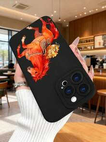 1 pieza Funda de teléfono con diseño de caballo rojo portando un recipiente lleno de lingotes de oro, estilo artístico inspirado en la cultura china ideal para celebraciones del Año Nuevo Chino y simbolismo de prosperidad, protección elevada para lente con diseño de ojo, resistente a golpes, compatible con iPhone17 ProMax/16/15/14/13/12/11/Plus/Pro/ProMax, compatible con Galaxy A34/A35/A54/A55, Galaxy S20/S21/S22/S23/S24/S25 Ultra/Plus, compatible con Galaxy/Redmi/Honor/OPPO/ViVo - Negro - Ver 4