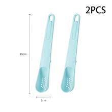 1 chiếc thìa có thể cầm tay đa chức năng, thìa và nĩa lọc hai trong một, nĩa ngâm trái cây, muôi nhà bếp, nhà bếp, vật dụng nhà bếp, thực phẩm, nấu ăn, cắm trại, kỳ nghỉ, bãi biển, trang trí phòng, người tổ chức, bữa tiệc, du lịch. - Màu xanh lam - Xem 9