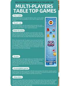 桌面足球、篮球、保龄球游戏 - 多功能互动桌面玩具，适合男孩，家庭聚会适用 - 彩色 - 查看 13