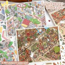 Naklejki 3D z miniaturowymi scenami, naklejki 3D stereoskopowe z mikrokrajobrazami małych domków, naklejki DIY do samodzielnego wykonania dla dorosłych, naklejki na zabawki, scrapbooking, odpowiednie do dekoracji słupków, naklejki DIY, na Boże Narodzenie, prezenty dla przyjaciół, artykuły do scrapbookingu, zabawne naklejki, naklejki na laptopa, naklejki na telefon Kindle - Wielokolorowe - Zobacz 3