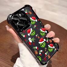 Funda para teléfono con diseño navideño del , compatible con teléfonos ,  17,  16 Pro Max,  15 Pro Max,  13 y  12. Fabricada en TPU para una protección total contra golpes y caídas. Ideal para regalar en Navidad, celebrar en familia o con amigos. - Negro - Ver 3